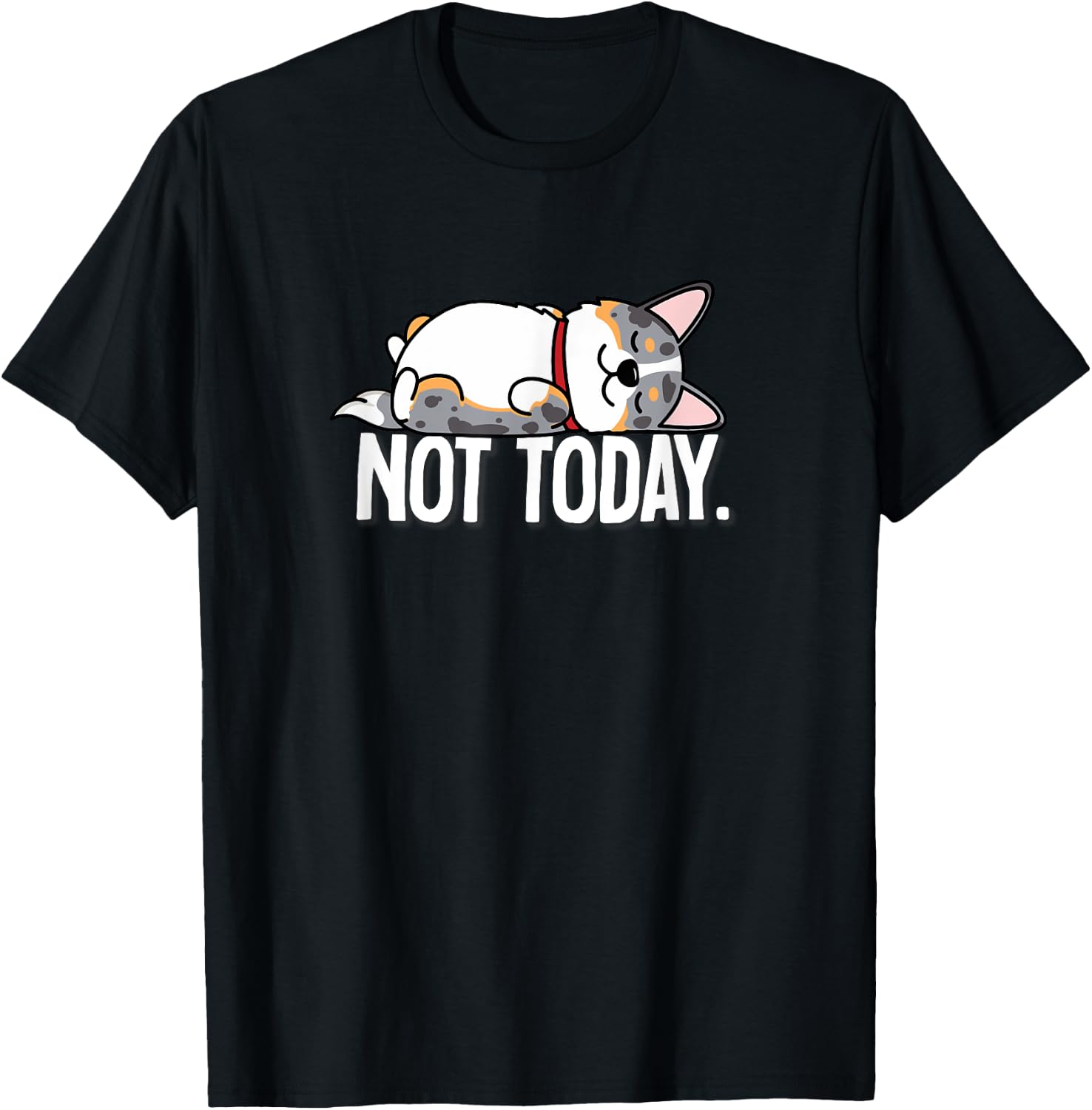 Funny Kawaii Not Today Napping Cardigan Blue Merle Corgi T-Shirt - T-Shirt | Black