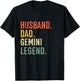 Zodiac Sign Funny Husband Dad Gemini Legend Vintage T-Shirt - T-Shirt | Black