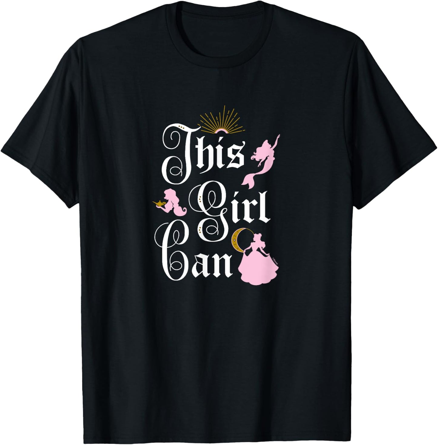 Disney Princess - This Girl Can T-Shirt - T-Shirt | Black