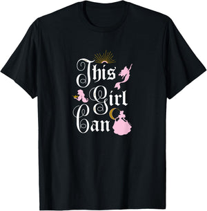 Disney Princess - This Girl Can T-Shirt - T-Shirt | Black