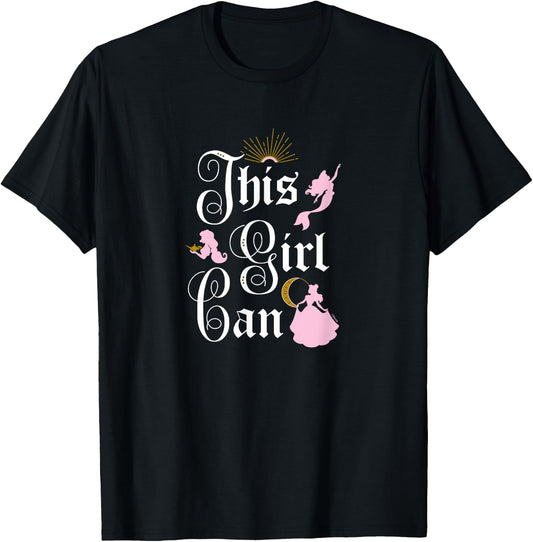 Disney Princess - This Girl Can T-Shirt - T-Shirt | Black