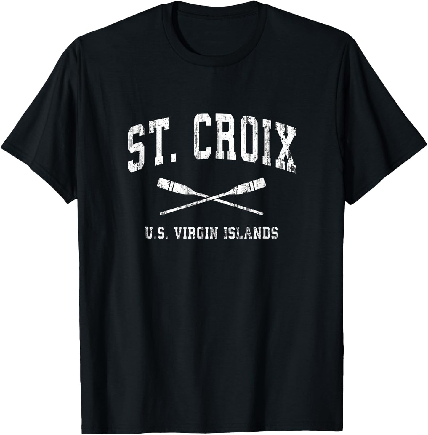 St. Croix USVI Vintage Nautical Paddles Sports Oars T-Shirt - T-Shirt | Black