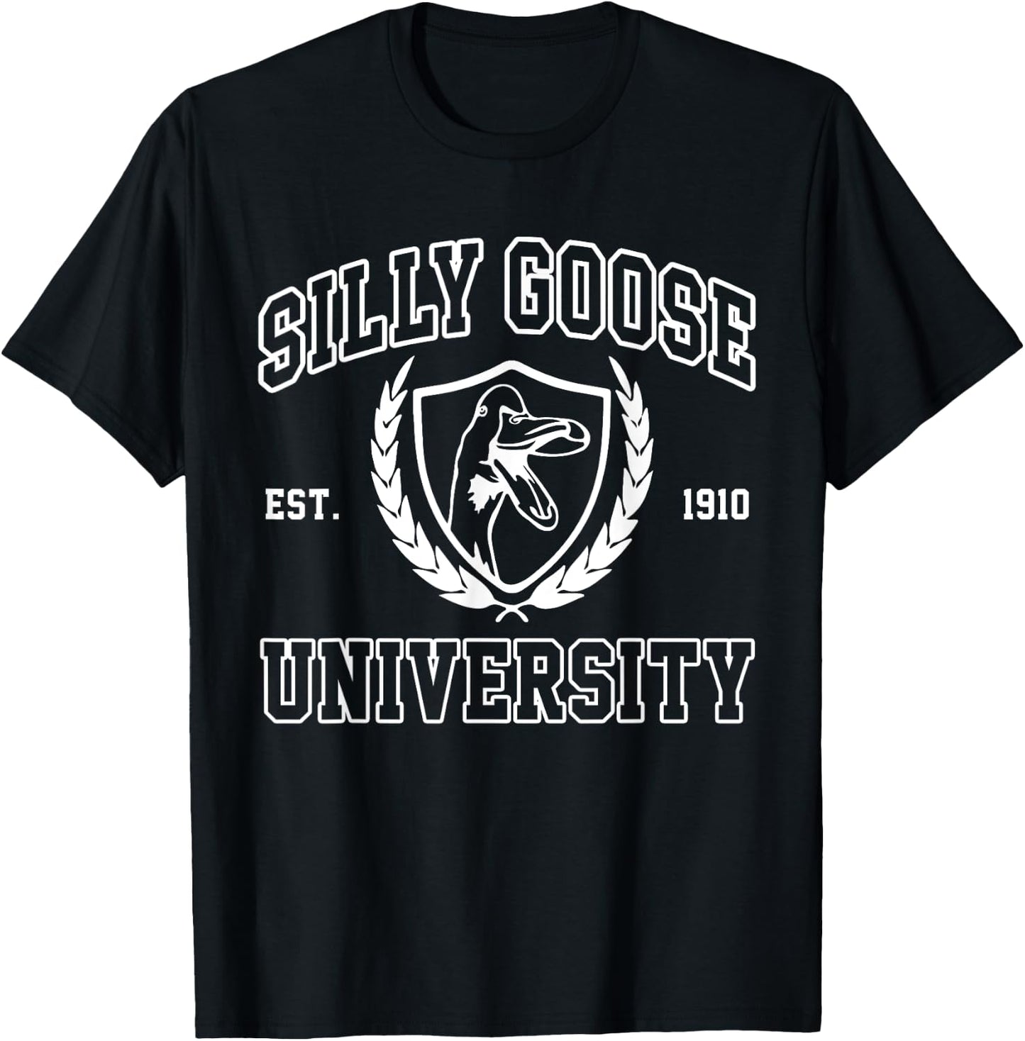 Silly Goose University Meme Funny T-Shirt - T-Shirt | Black