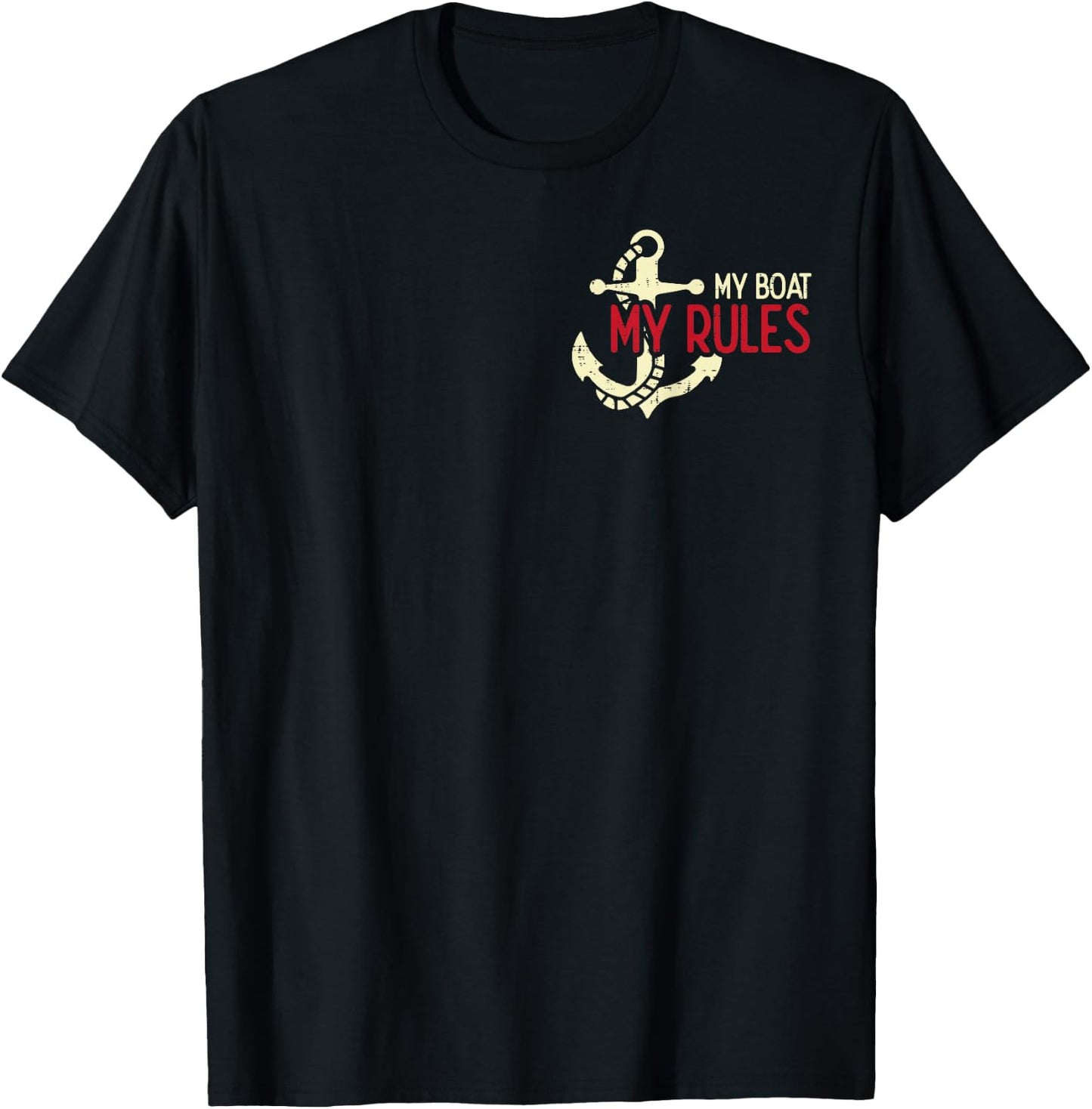 My Boat Rules Pocket Captain Owner Boys Kids Youth Men Women T-Shirt - T-Shirt | Black
