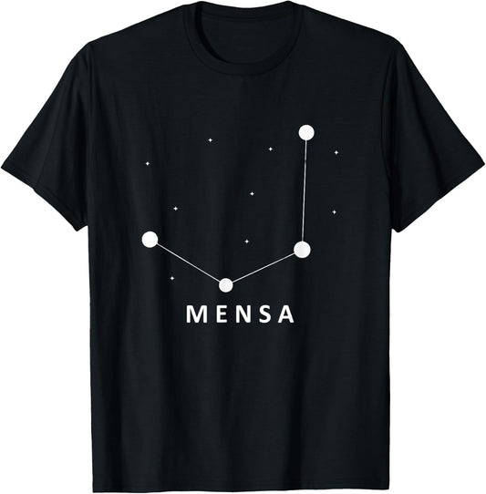 Mensa Constellation Galaxies Astrology Horoscope T-Shirt - T-Shirt | Black