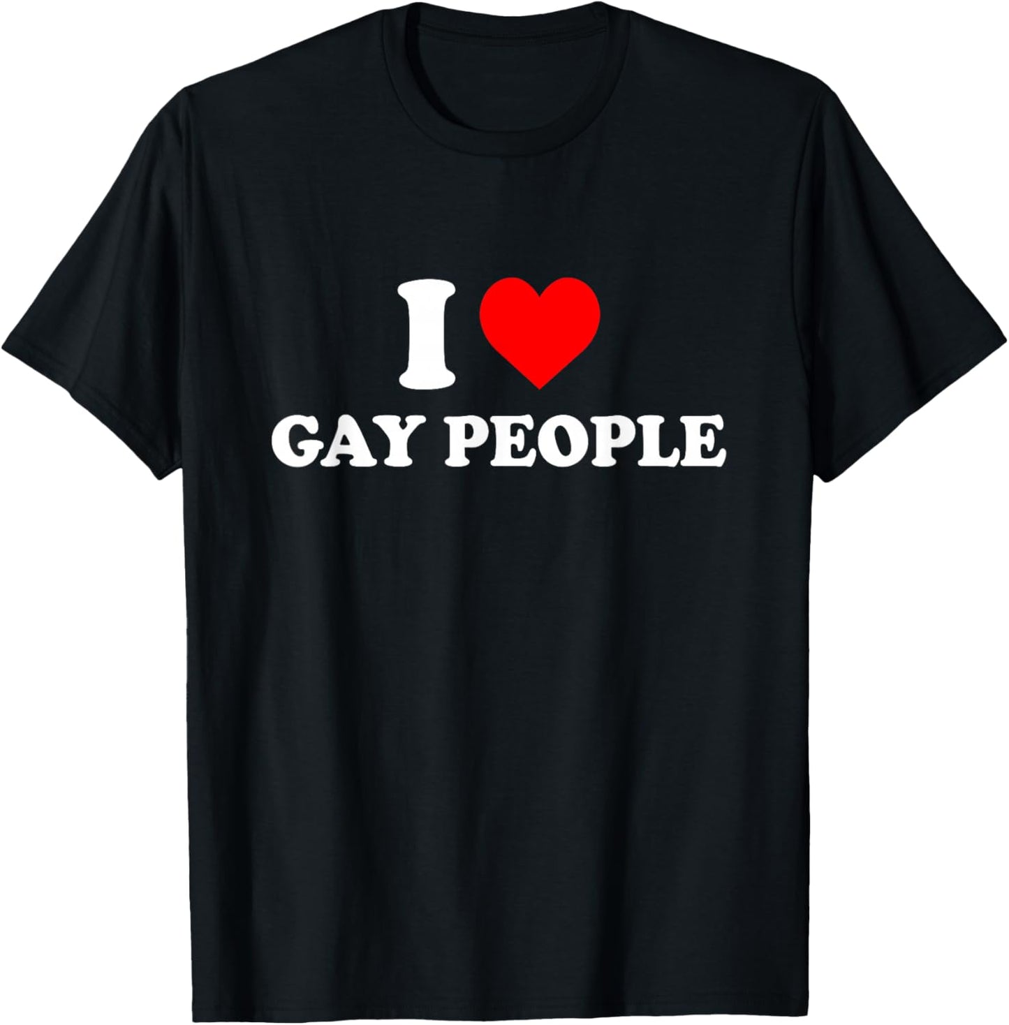 I Love Gay People Heart T-Shirt - T-Shirt | Black
