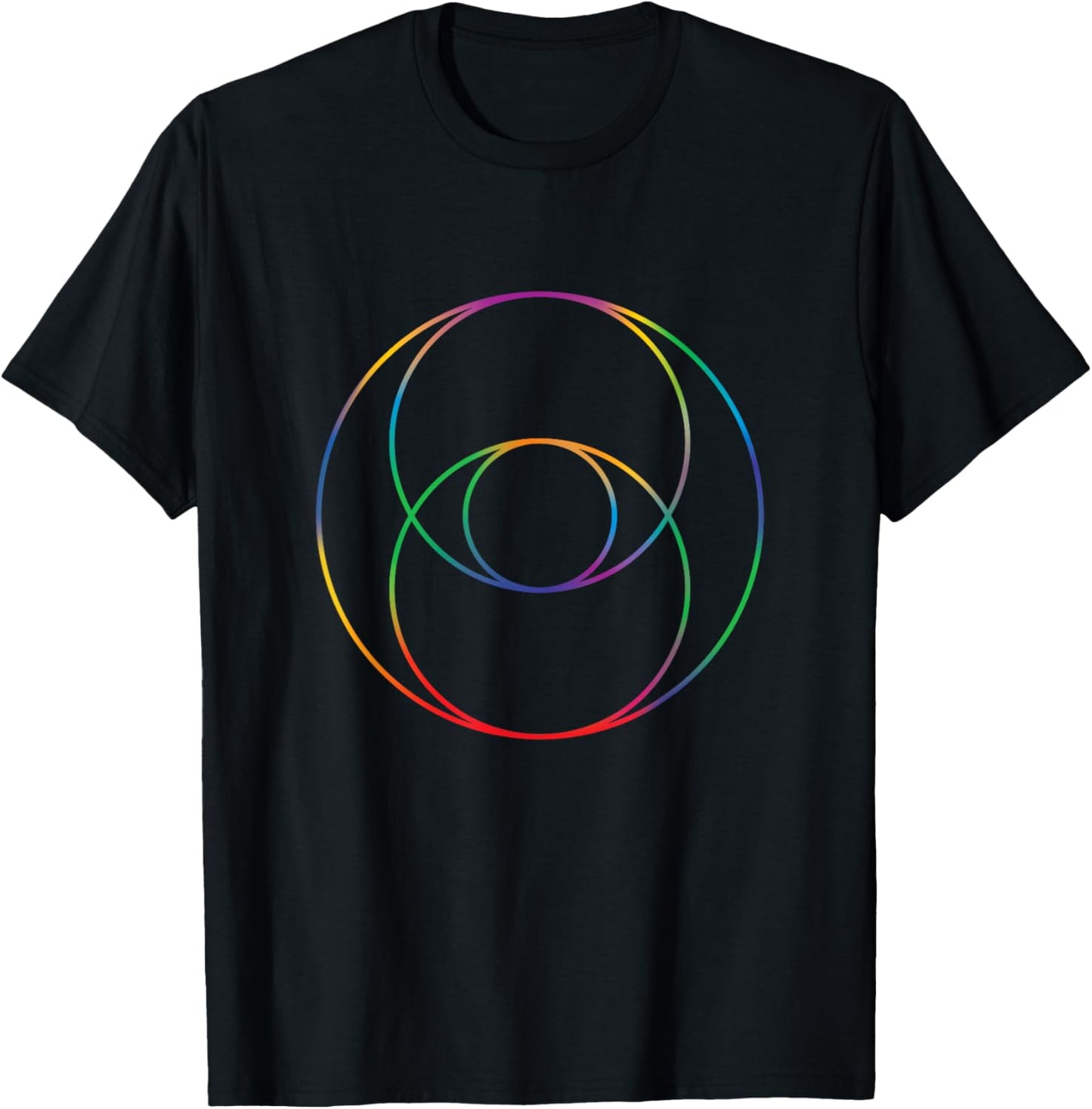 Sacred Geometry Vesica Piscis Geometric Pattern Chakra T-Shirt - T-Shirt | Black