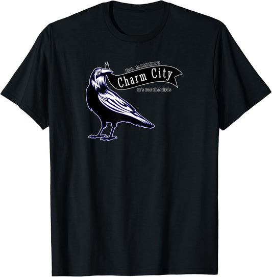 For the Birds A Baltimore Maryland Charm City Pride Novelty T-Shirt - T-Shirt | Black