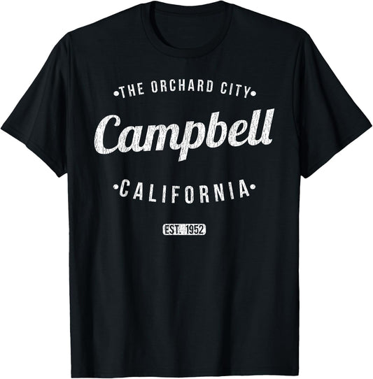 Campbell California Vintage Minimalist Souvenir CA Campbell T-Shirt - T-Shirt | Black