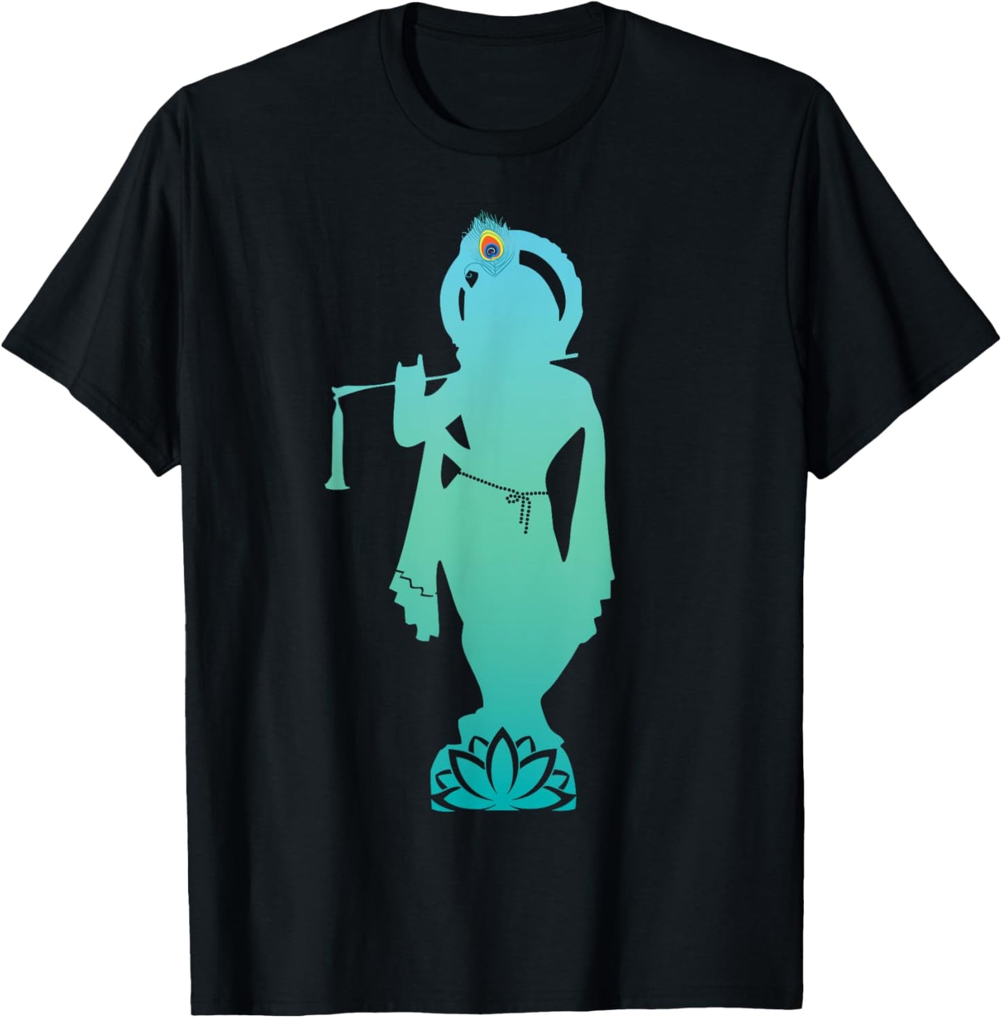 Divine Glory Lord Krishna T-Shirt - T-Shirt | Black