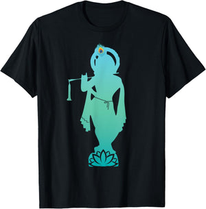 Divine Glory Lord Krishna T-Shirt - T-Shirt | Black