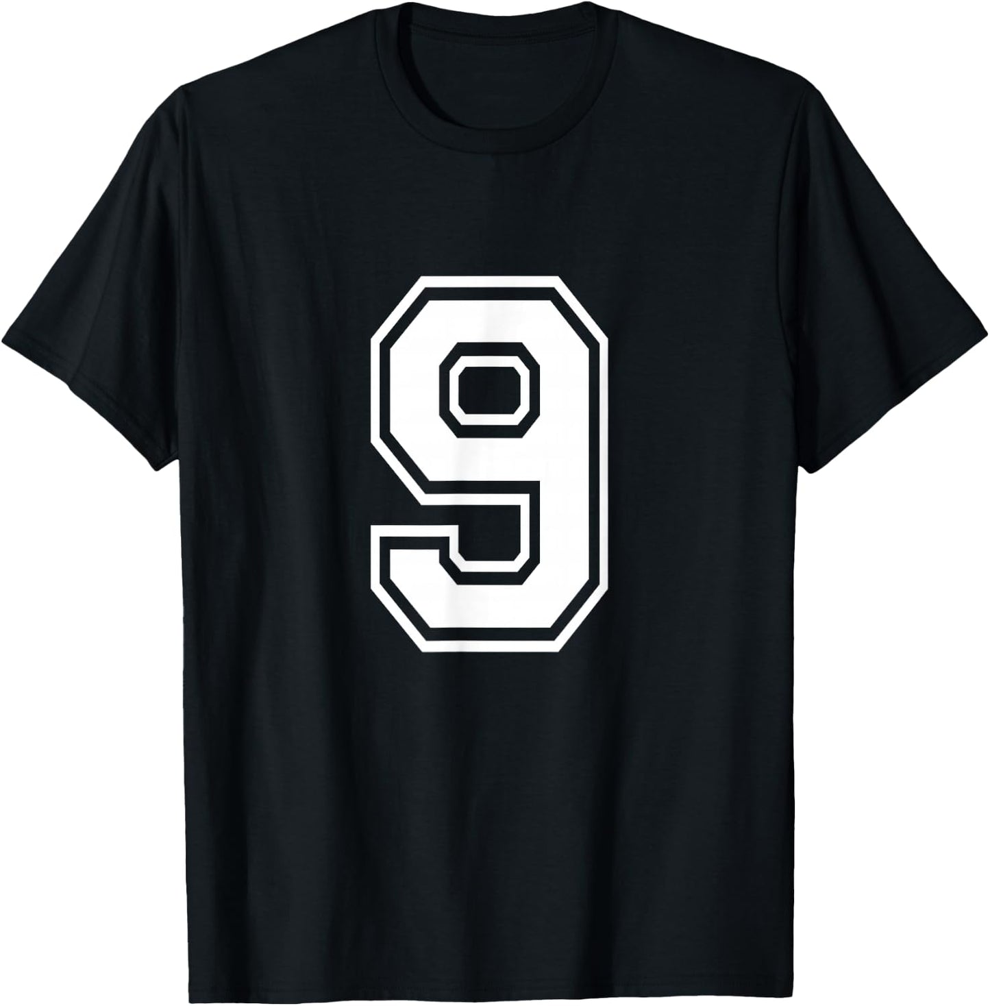 Number 9 Varsity Sports Team Jersey 9th Birthday 9 Years T-Shirt - T-Shirt | Black