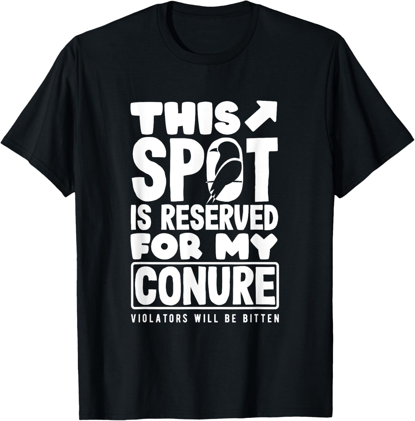 Sun Conure This Spot Is Reserved Funny Parrot T-Shirt - T-Shirt | Black