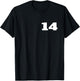 Number 14 Fourteen Sports Team FRONT PRINT Matching Birthday T-Shirt - T-Shirt | Black