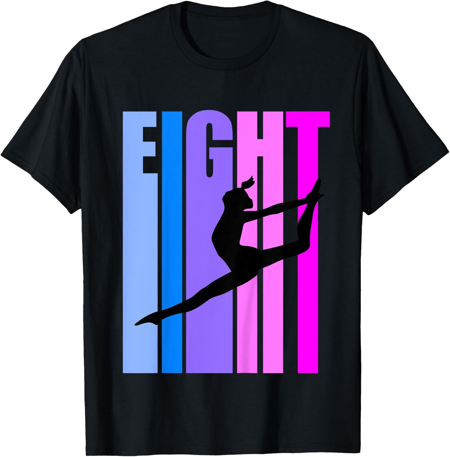 Kids 8th Birthday Gymnastics Girls Gymnast Dance Dancer Dancing T-Shirt - T-Shirt | Black