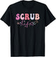 Scrub Life Nurse Stethoscope Retro Groovy Nurse Gifts T-Shirt - T-Shirt | Black