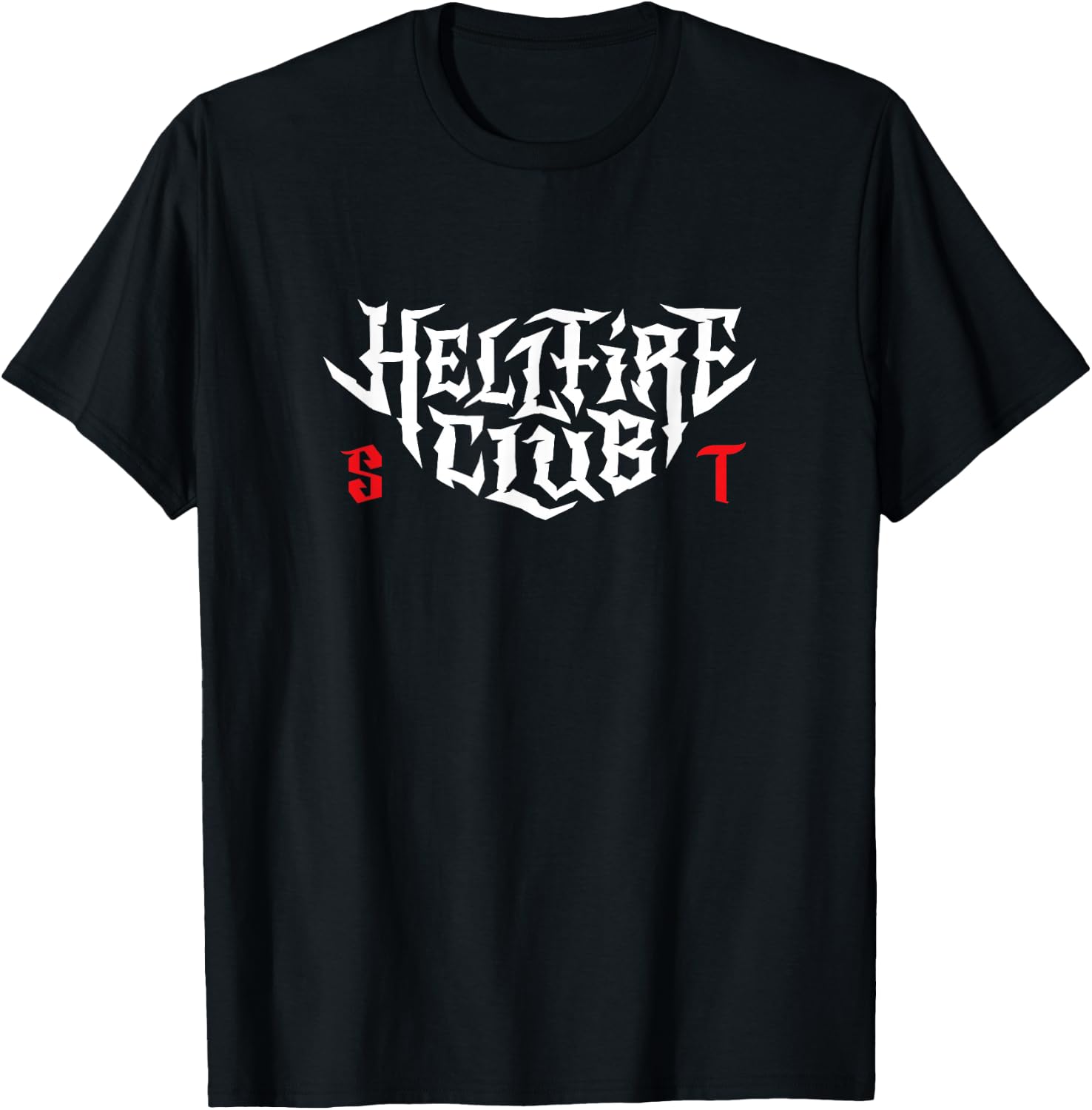 Stranger Things Vintage Retro Hellfire Club Spooky Logo T-Shirt - T-Shirt | Black
