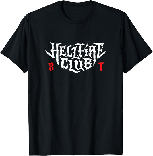 Stranger Things Vintage Retro Hellfire Club Spooky Logo T-Shirt - T-Shirt | Black