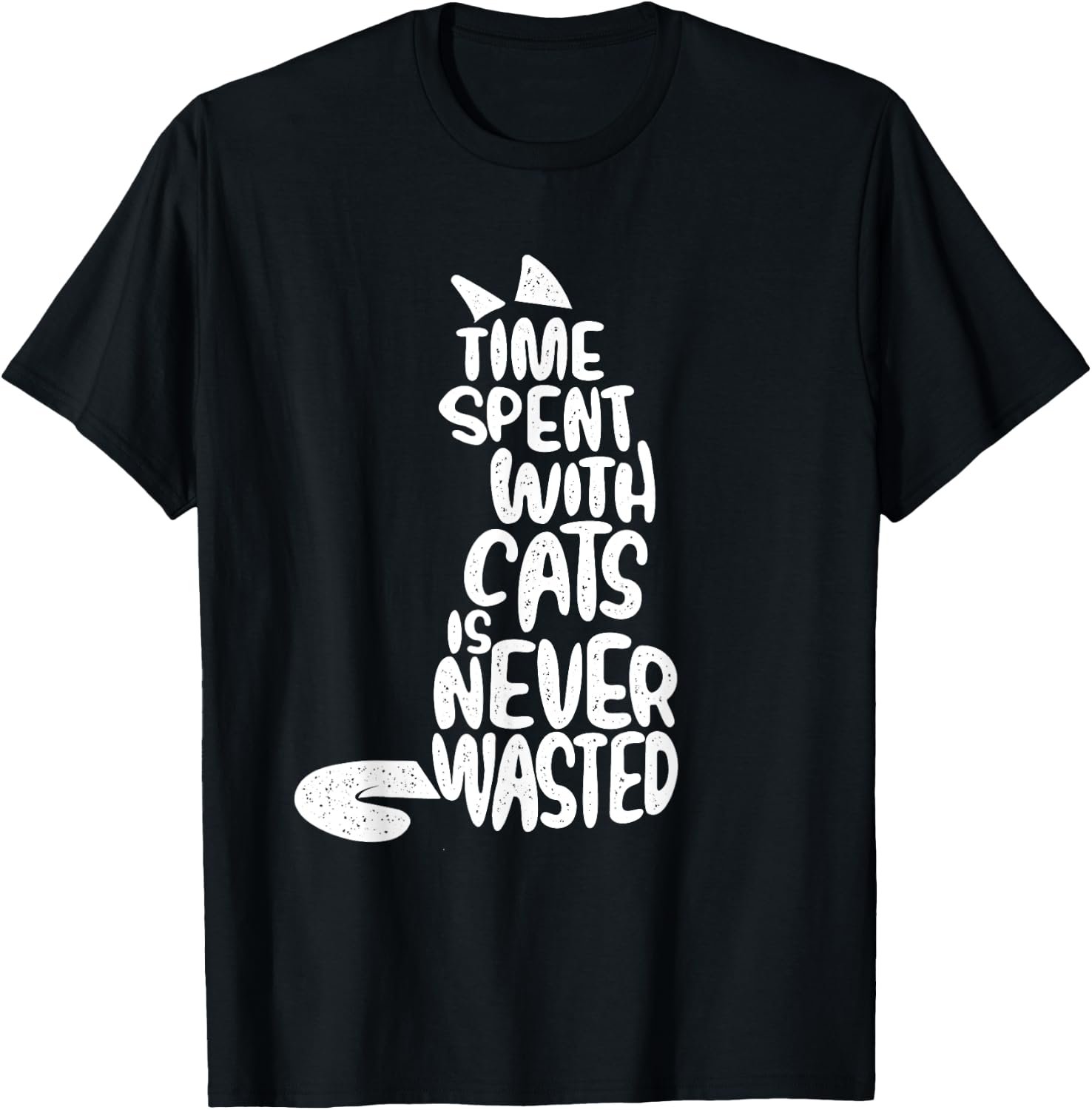 Time Spent With Cats Is Never Wasted - Kitten Cat Lover T-Shirt - T-Shirt | Black