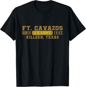 Fort Cavazos Us Army Base Ft Cavazos Killeen Texas Tx Gifts T-Shirt - T-Shirt | Black