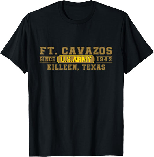 Fort Cavazos Us Army Base Ft Cavazos Killeen Texas Tx Gifts T-Shirt - T-Shirt | Black