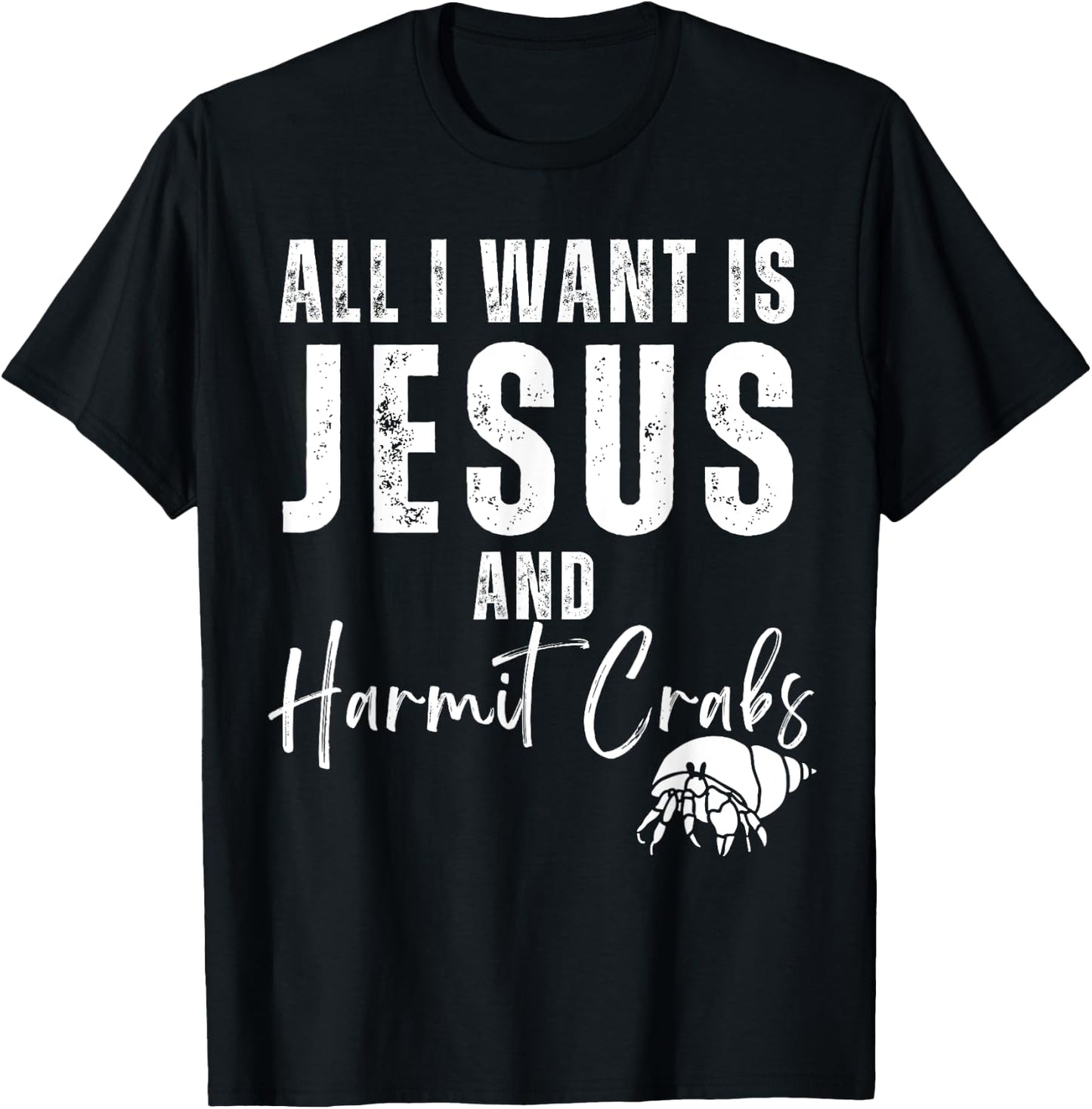 All I Want Is Jesus And Hermit Crabs Christian Humor Funny T-Shirt - T-Shirt | Black