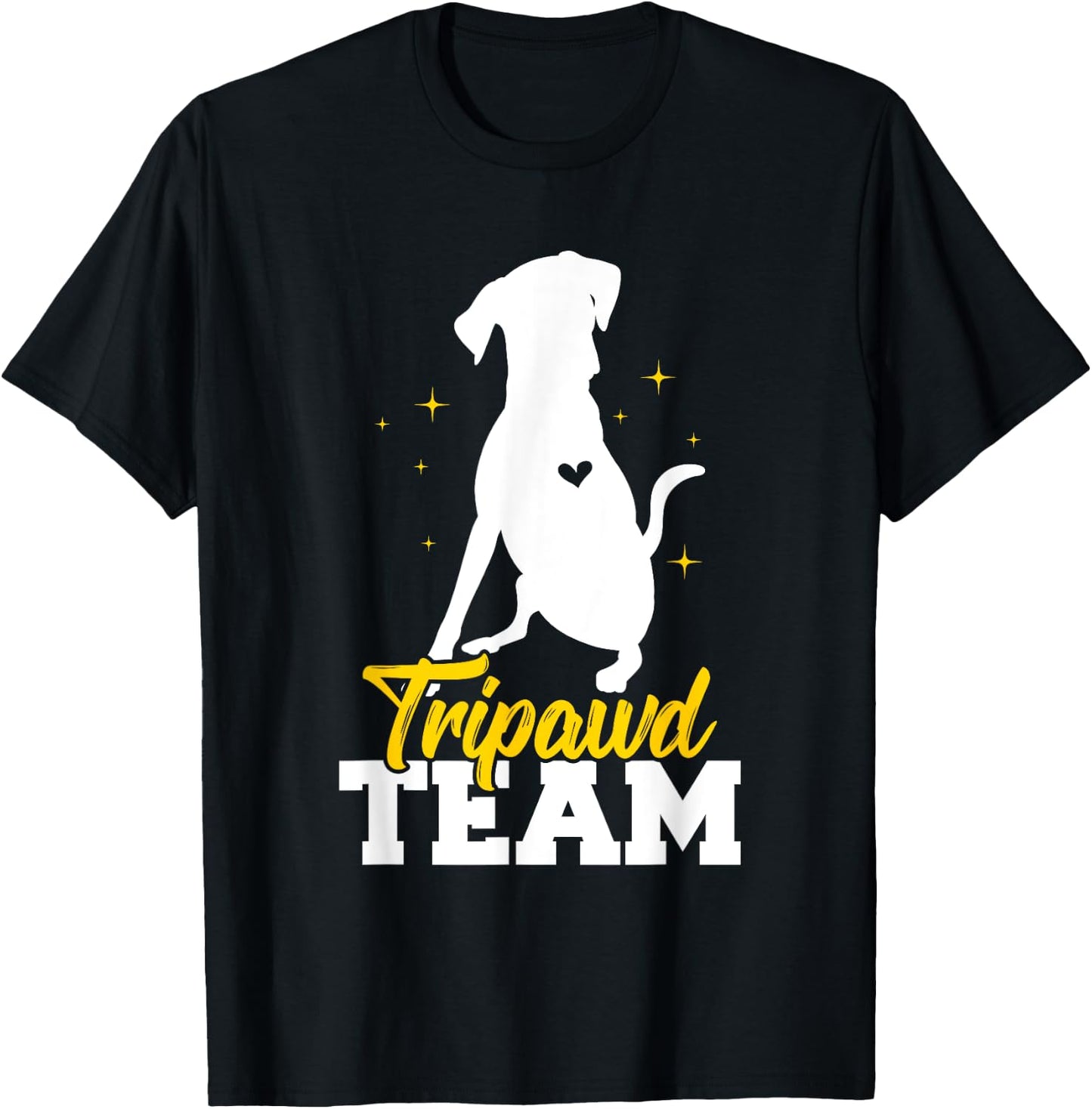 Tripawd Team Leg Amputee Dog Tripaw Dogs Tripod Dog Owners T-Shirt - T-Shirt | Black