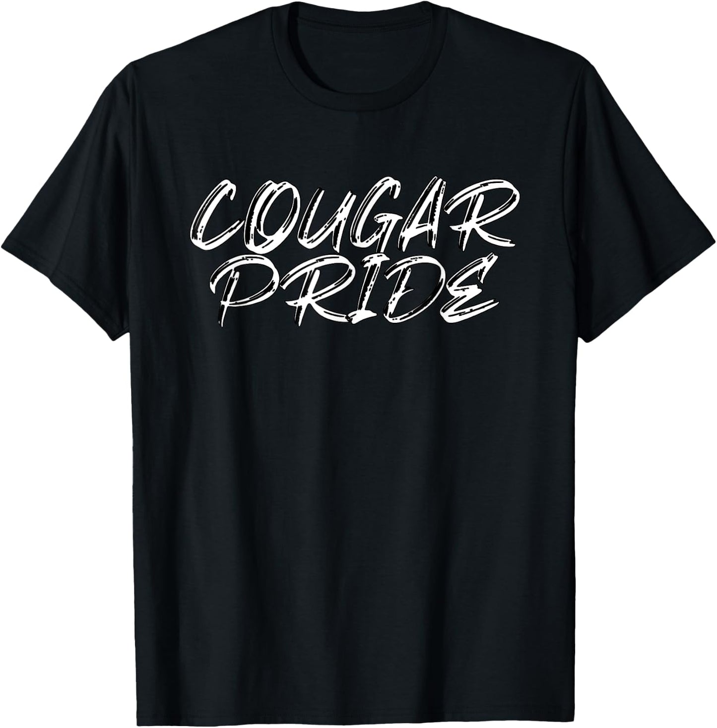 Cougar Pride Sports Fan School Mascot Spirit T-Shirt - T-Shirt | Black