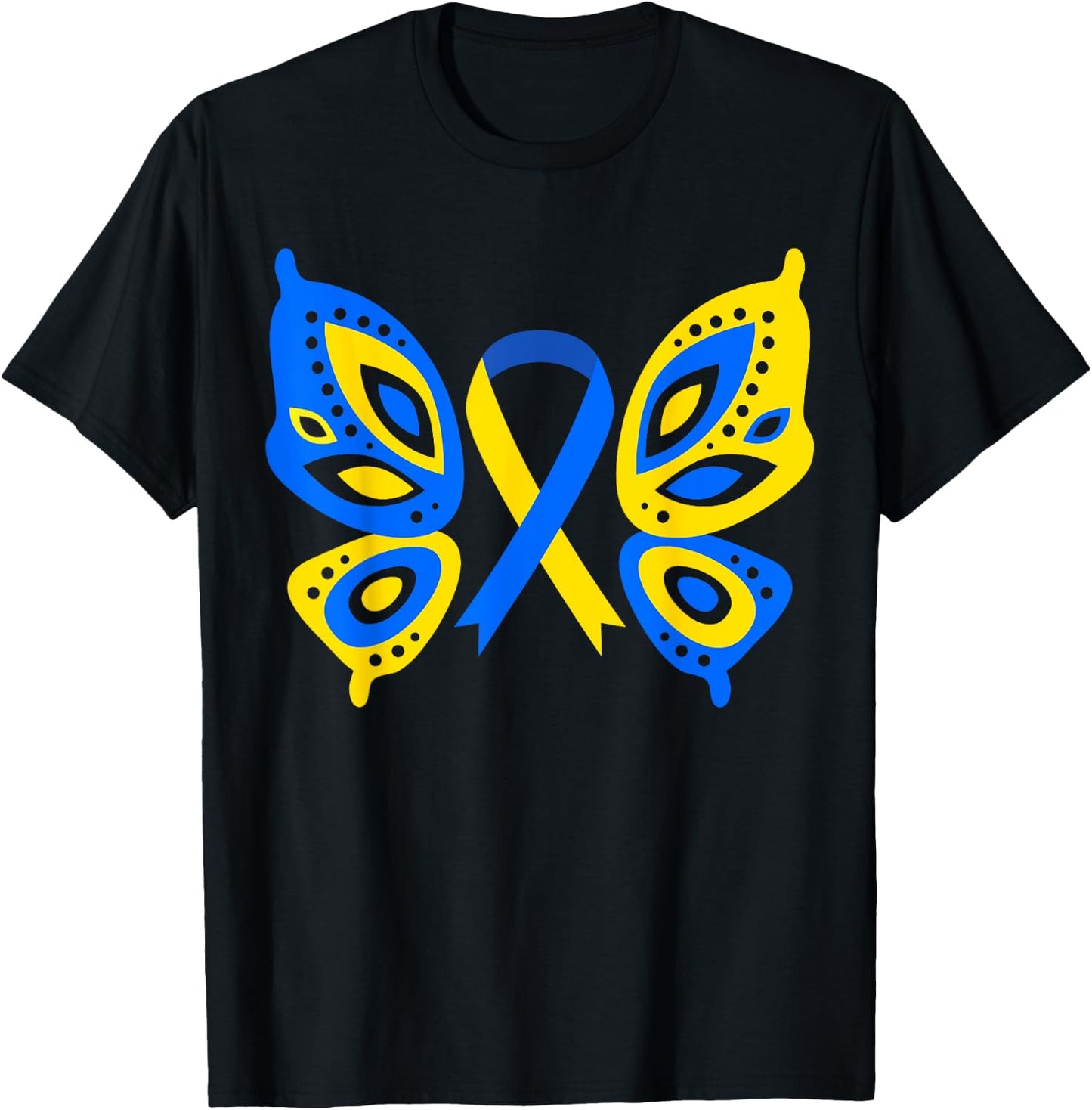 World Down Syndrome Day Butterfly T-Shirt - T-Shirt | Black