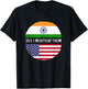 America USA American India Indian Mixed DNA Flag T-Shirt - T-Shirt | Black