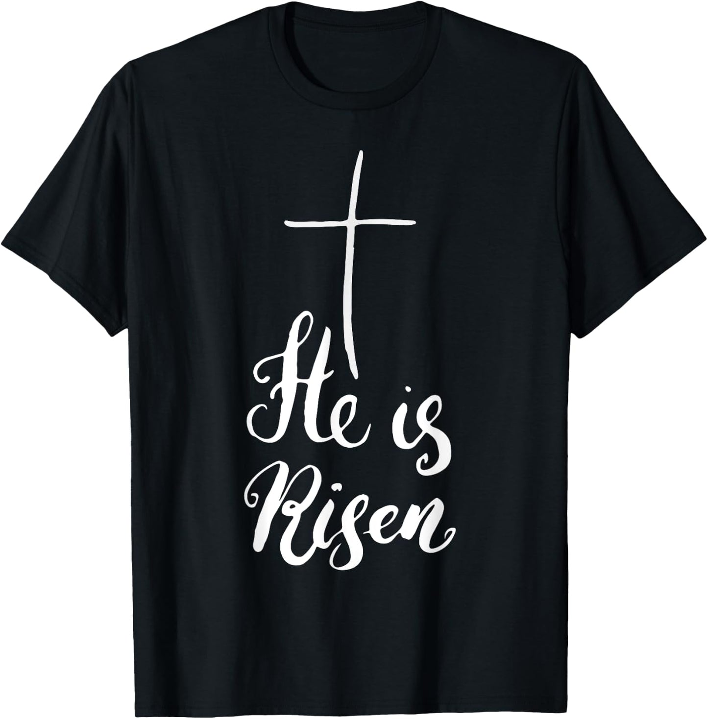 He Is Risen Easter Bunny Christ T-Shirt - T-Shirt | Black