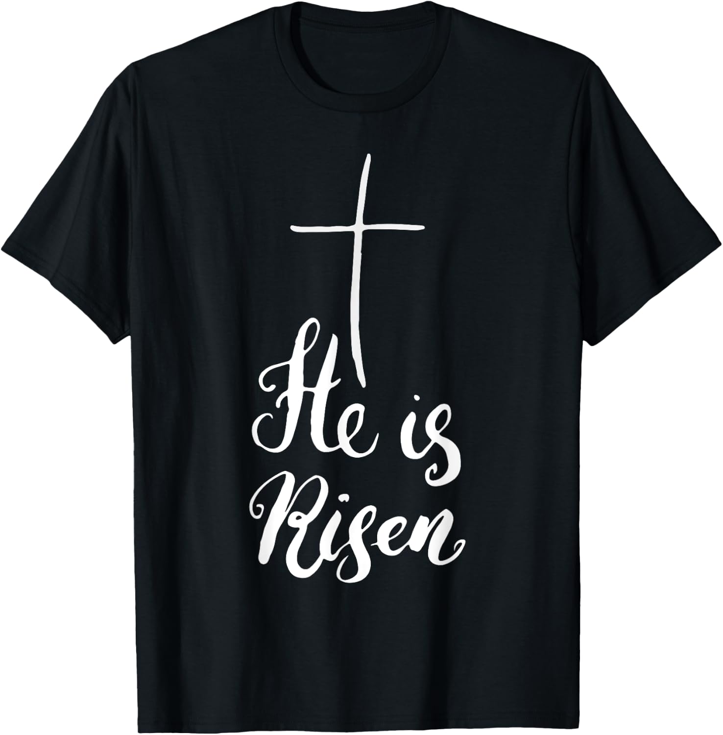 He Is Risen Easter Bunny Christ T-Shirt - T-Shirt | Black