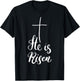 He Is Risen Easter Bunny Christ T-Shirt - T-Shirt | Black