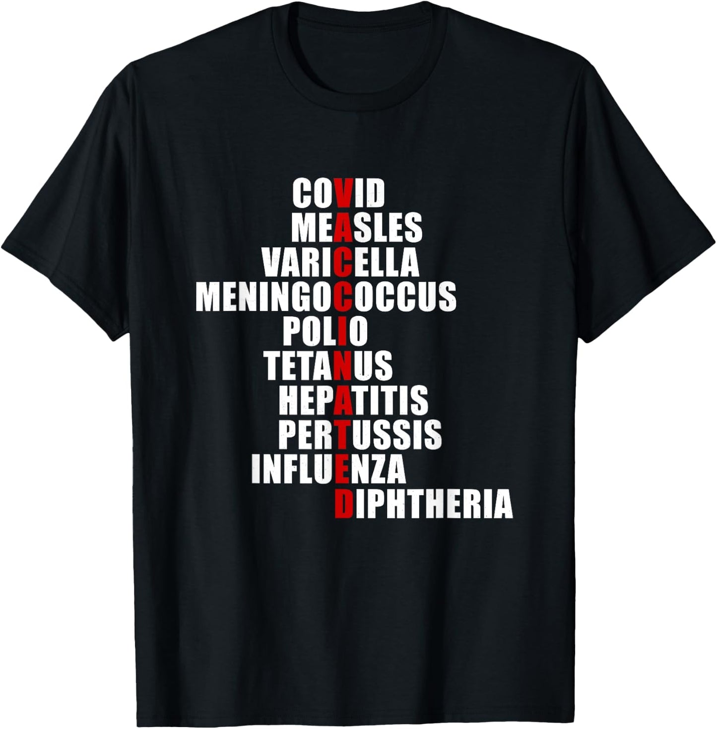 Covid Measles Varicella Vaccinated Cute Saying Idea T-Shirt - T-Shirt | Black