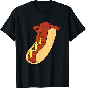 Hotdog Lover Hotdog Dachshund Hot Dog Women Girls Kids T-Shirt - T-Shirt | Black