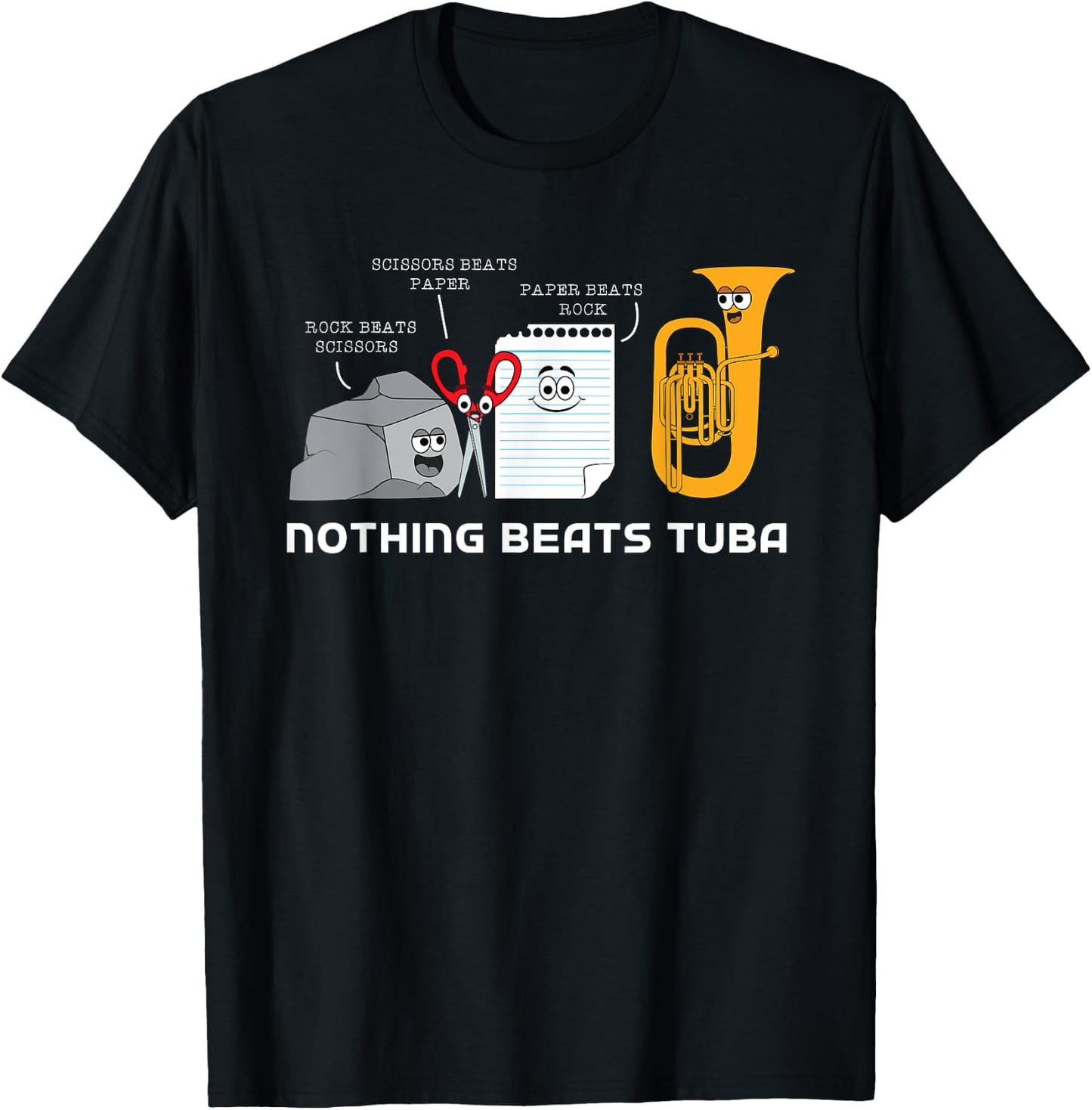 Rock Paper Siccor Nothing Beats Tuba T-Shirt - T-Shirt | Black