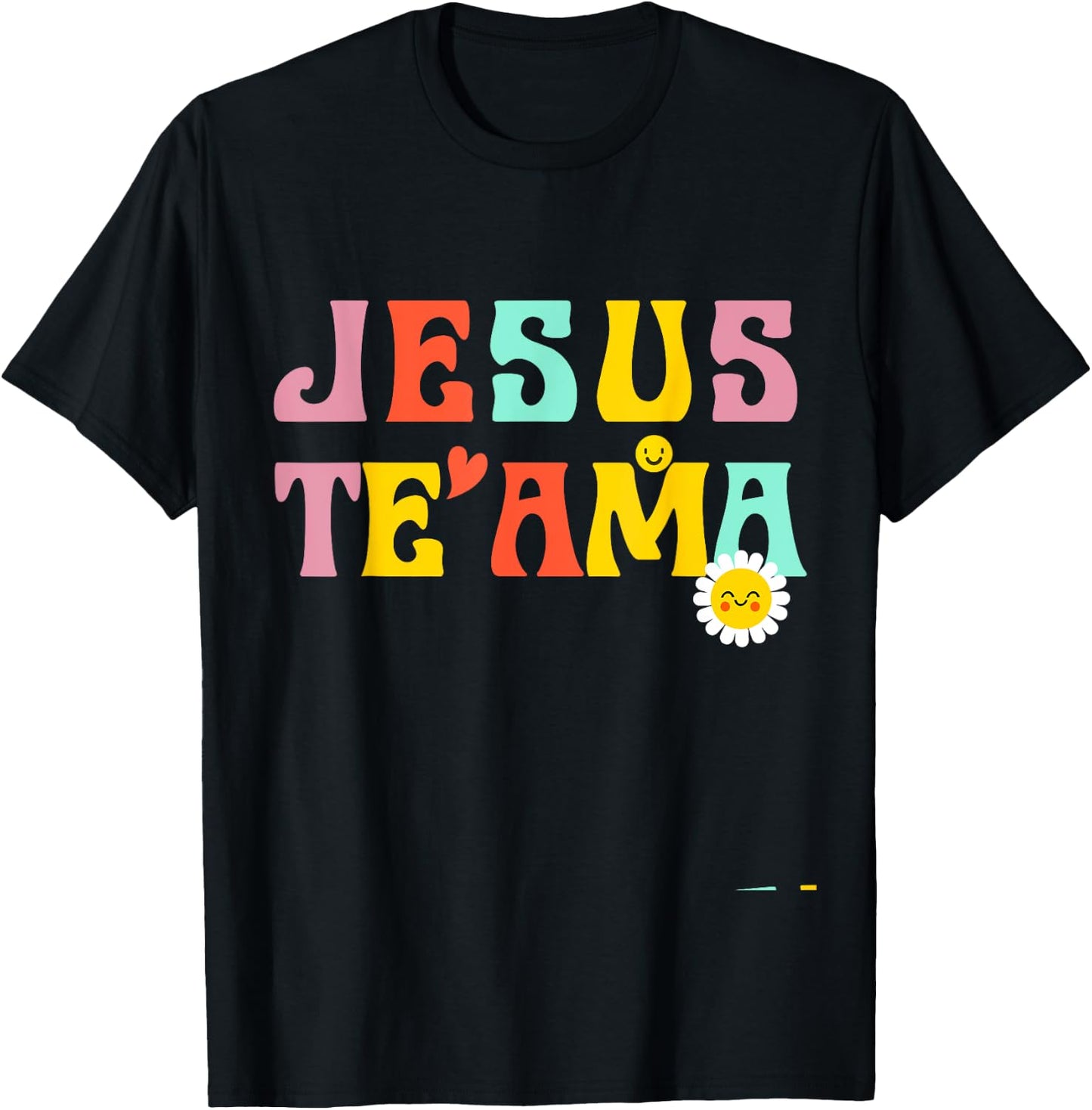 Camiseta Cristiana Para Mujer Espanol Spanish Jesus Te Ama T-Shirt - T-Shirt | Black
