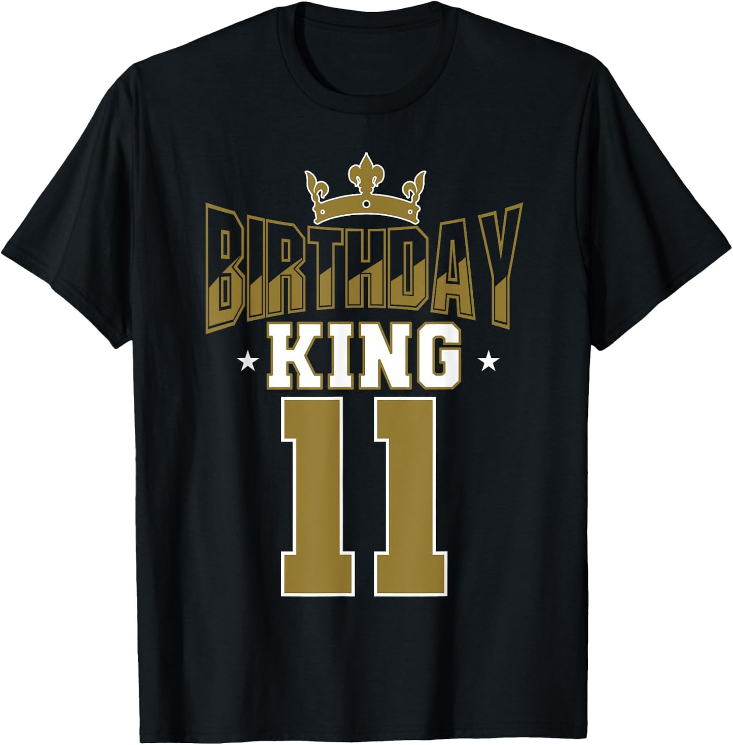 Birthday King 11 Bday Party Celebration 11th Royal Theme T-Shirt - T-Shirt | Black