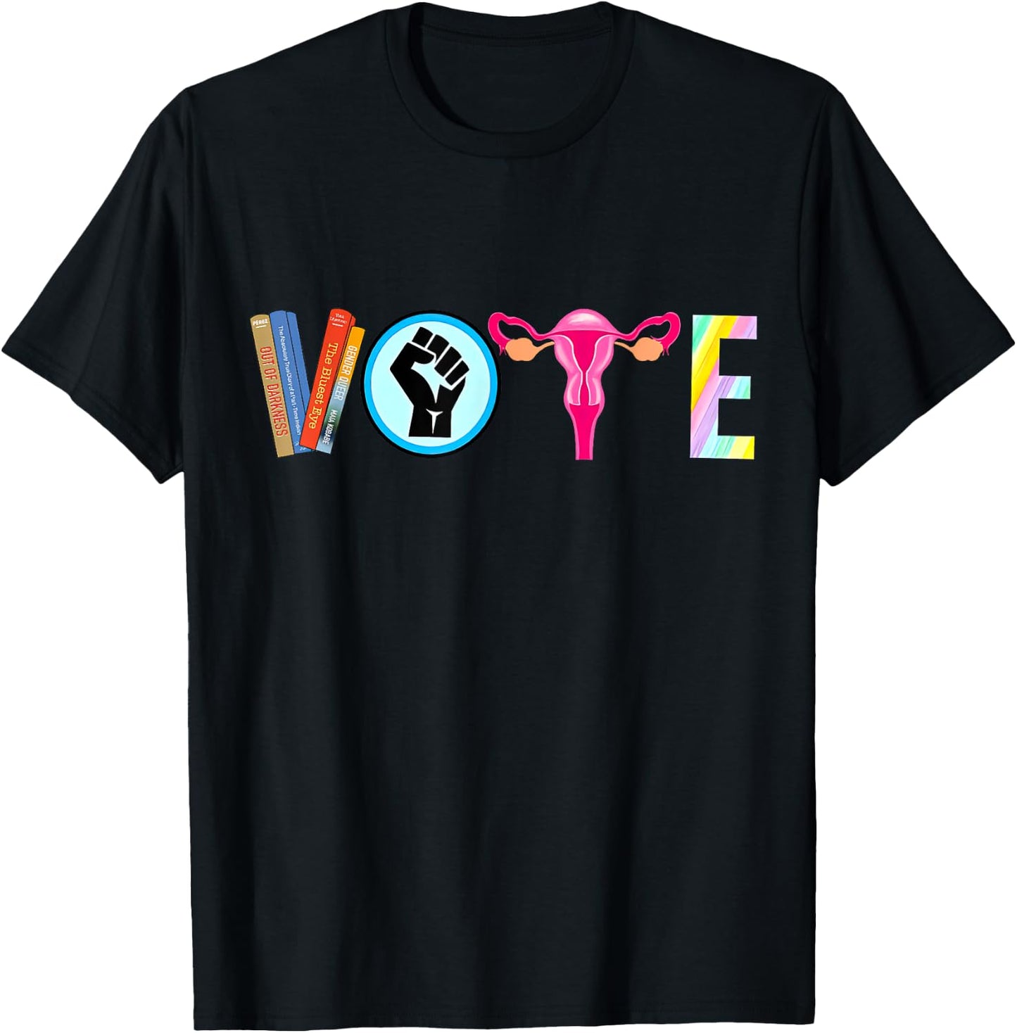 Vote Banned Books Reproductive Rights BLM Political Activism T-Shirt - T-Shirt | Black