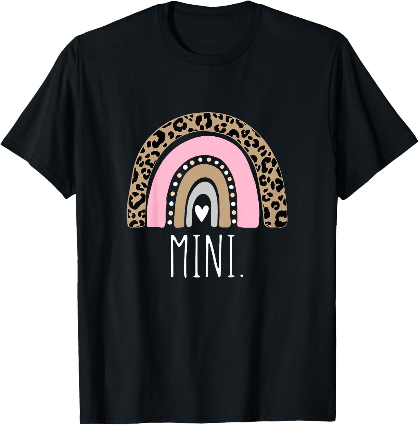 MINI Rainbow Leopard New Mom Blessed Mama & Mini Matching T-Shirt - T-Shirt | Black