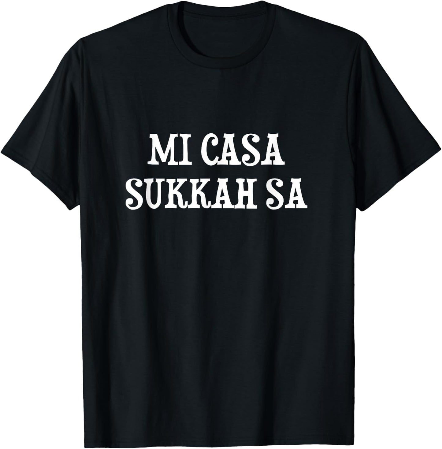 Mi Casa Sukkah sa Sukkot Jewish Ushpizin Guests Lulav Etrog T-Shirt - T-Shirt | Black