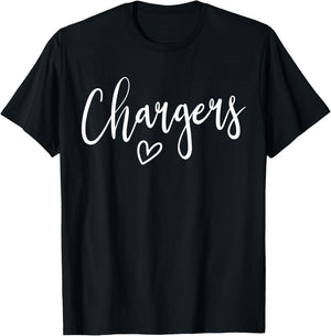 Chargers School Chargers Sports Team Women's Chargers T-Shirt - T-Shirt | Black