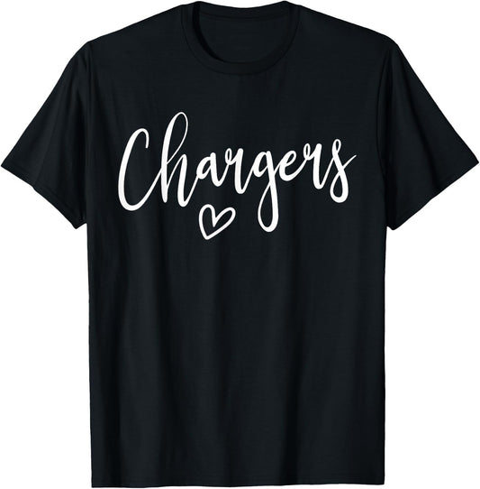 Chargers School Chargers Sports Team Women's Chargers T-Shirt - T-Shirt | Black