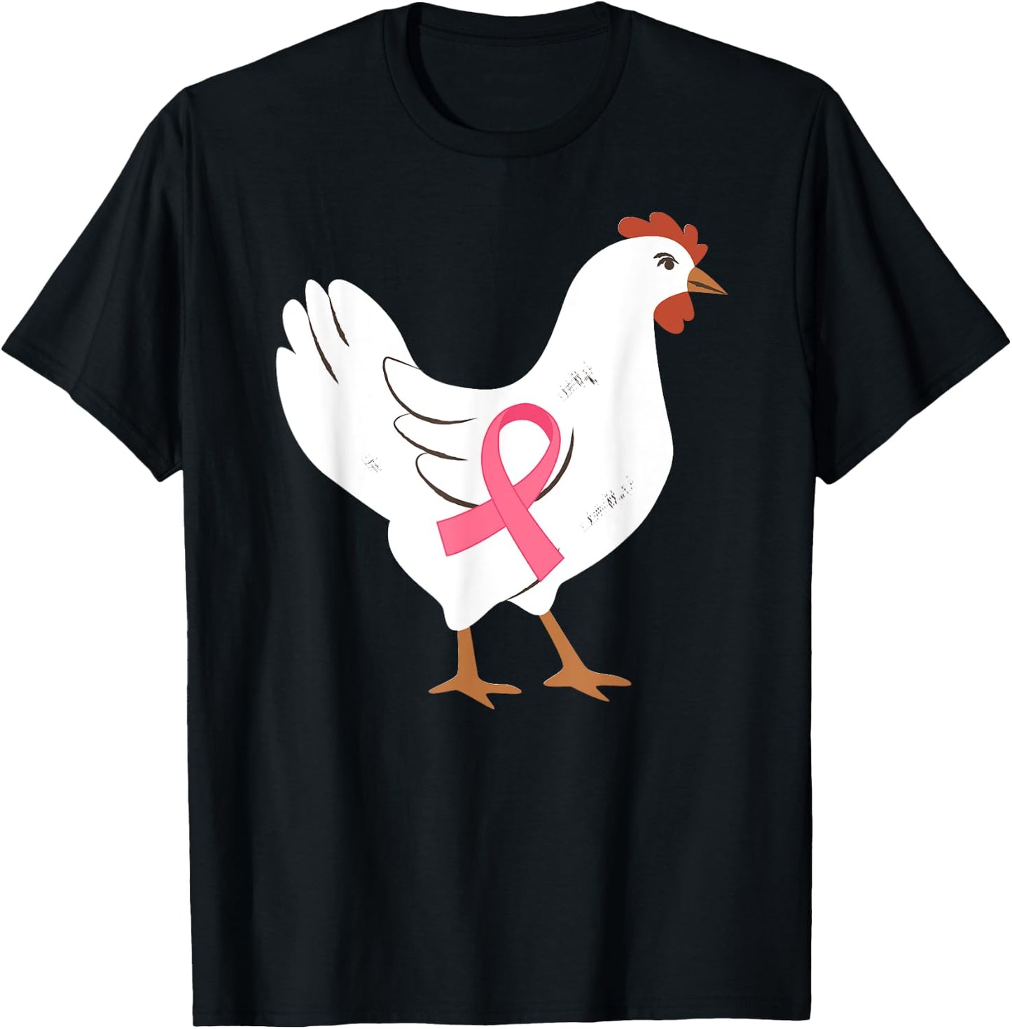 Chicken Breast Cancer Awareness Pink Ribbon Cancer Survivor T-Shirt - T-Shirt | Black