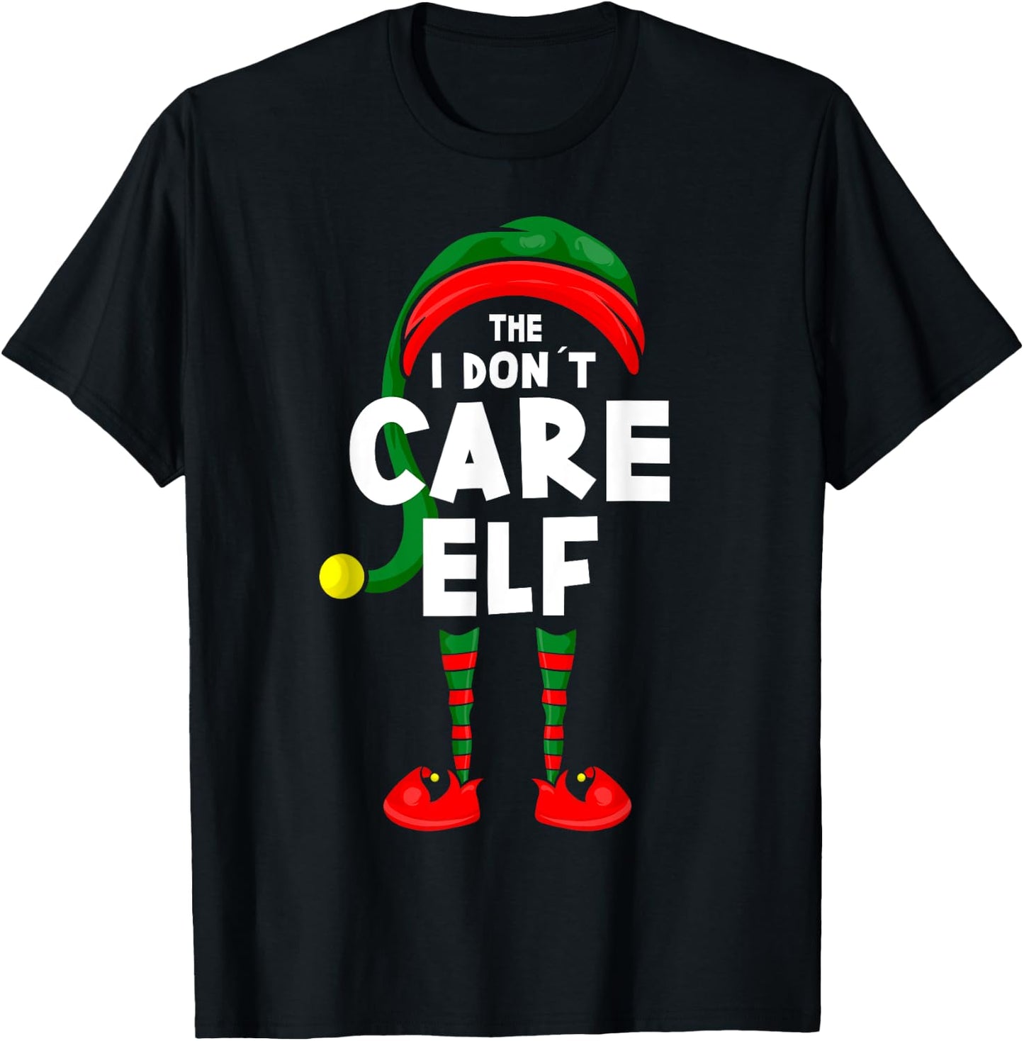 Carnival or Christmas Party Costume - The I Don´t Care Elf T-Shirt - T-Shirt | Black