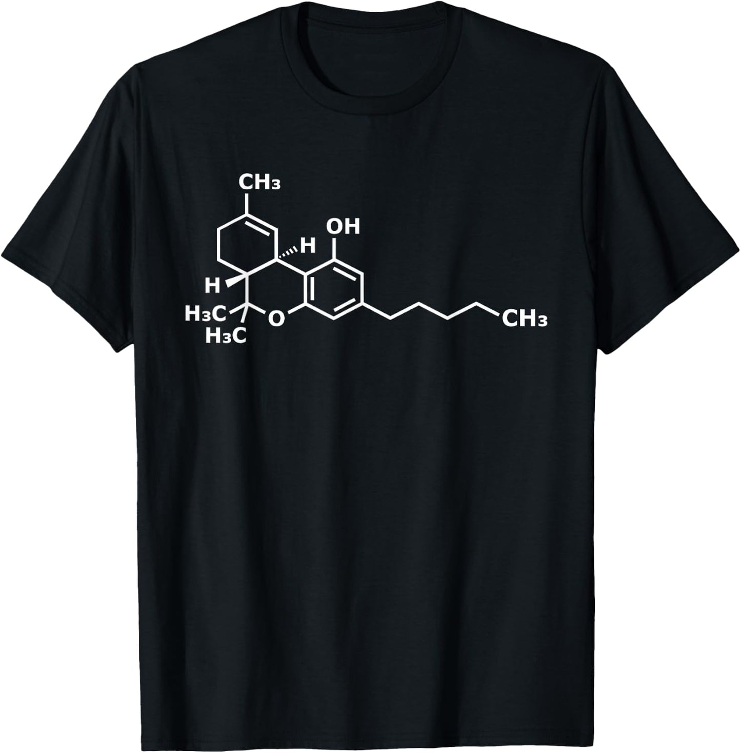 THC Structural Formula Medical Cannabis USA Hemp Weed Reggae T-Shirt - T-Shirt | Black