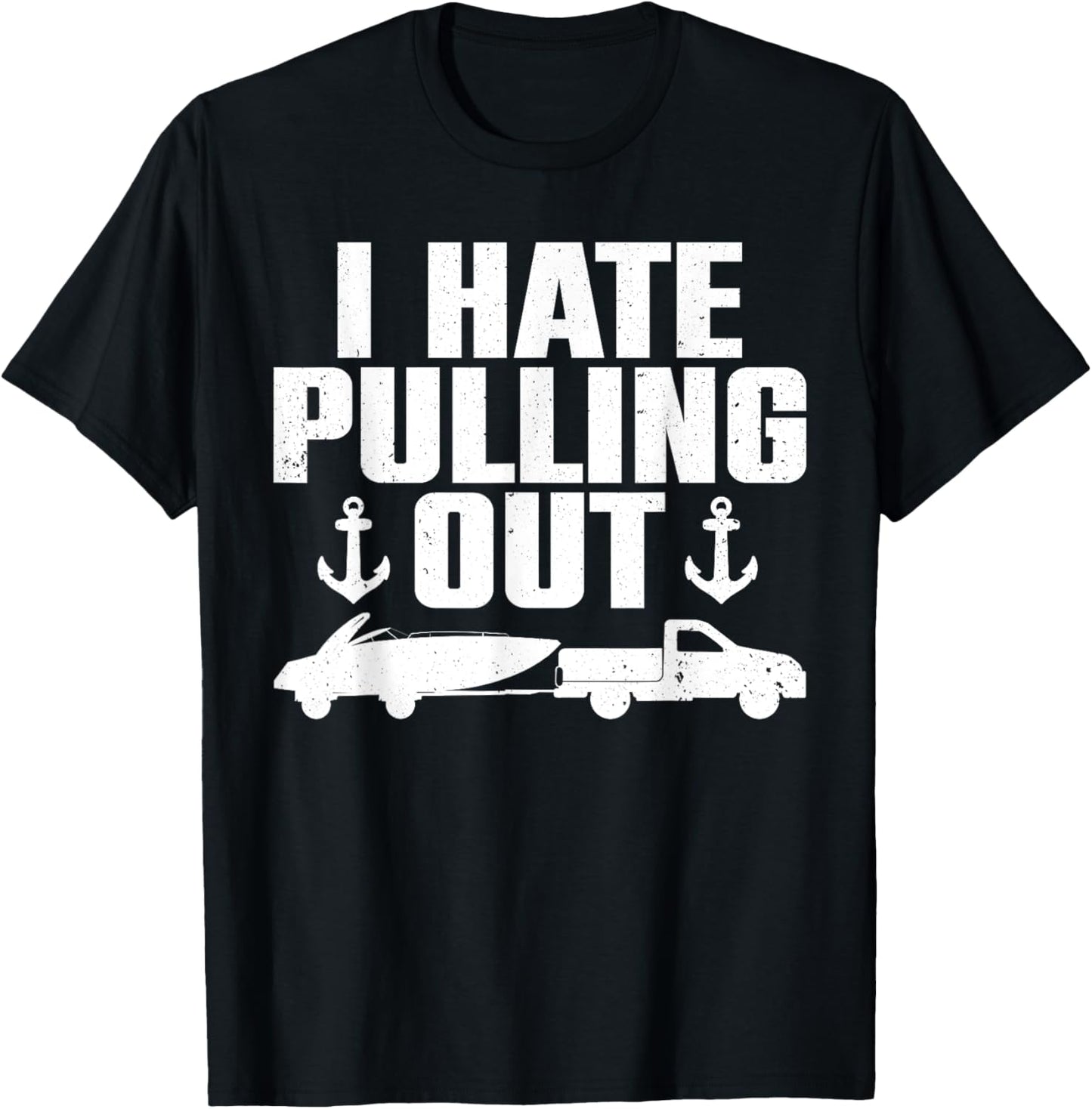 Funny Boat Design Women Boating Boat Trailer Captain T-Shirt - T-Shirt | Black
