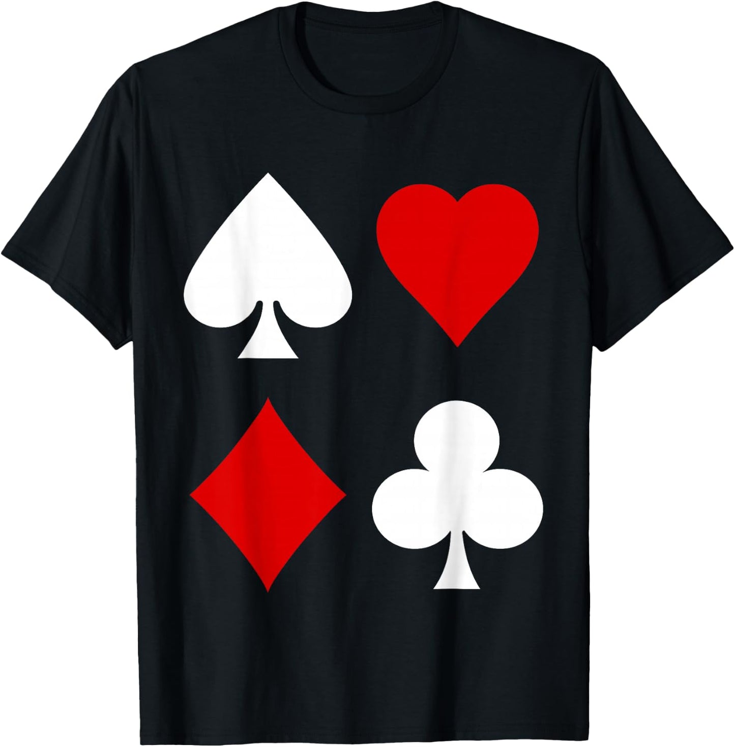 Playing Card Diamonds Spades Clubs Hearts Symbol Poker Rummy T-Shirt - T-Shirt | Black