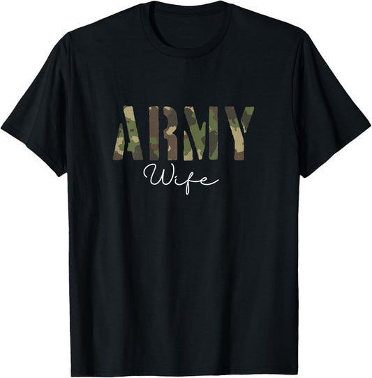 Army Wife | Military Soldier | Veteran Wife T-Shirt - T-Shirt | Black