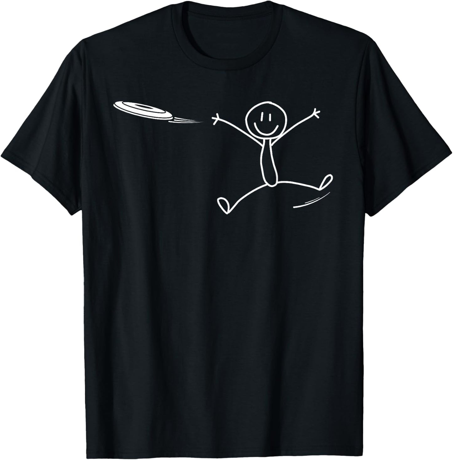 Frisbee Stickman Disc Golf Funny Ultimate Frisbee Game T-Shirt - T-Shirt | Black
